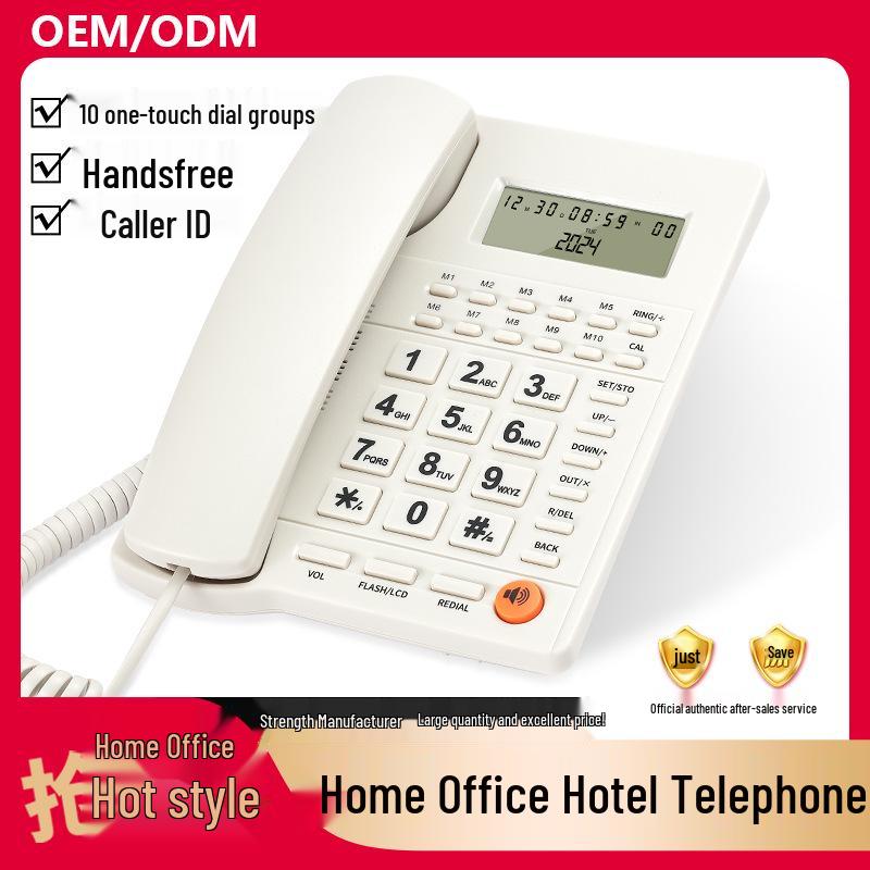 Bedraad Telefoonbasisstation met Eén-Touch Bellen & Nummerherkenning voor Thuis en Kantoor