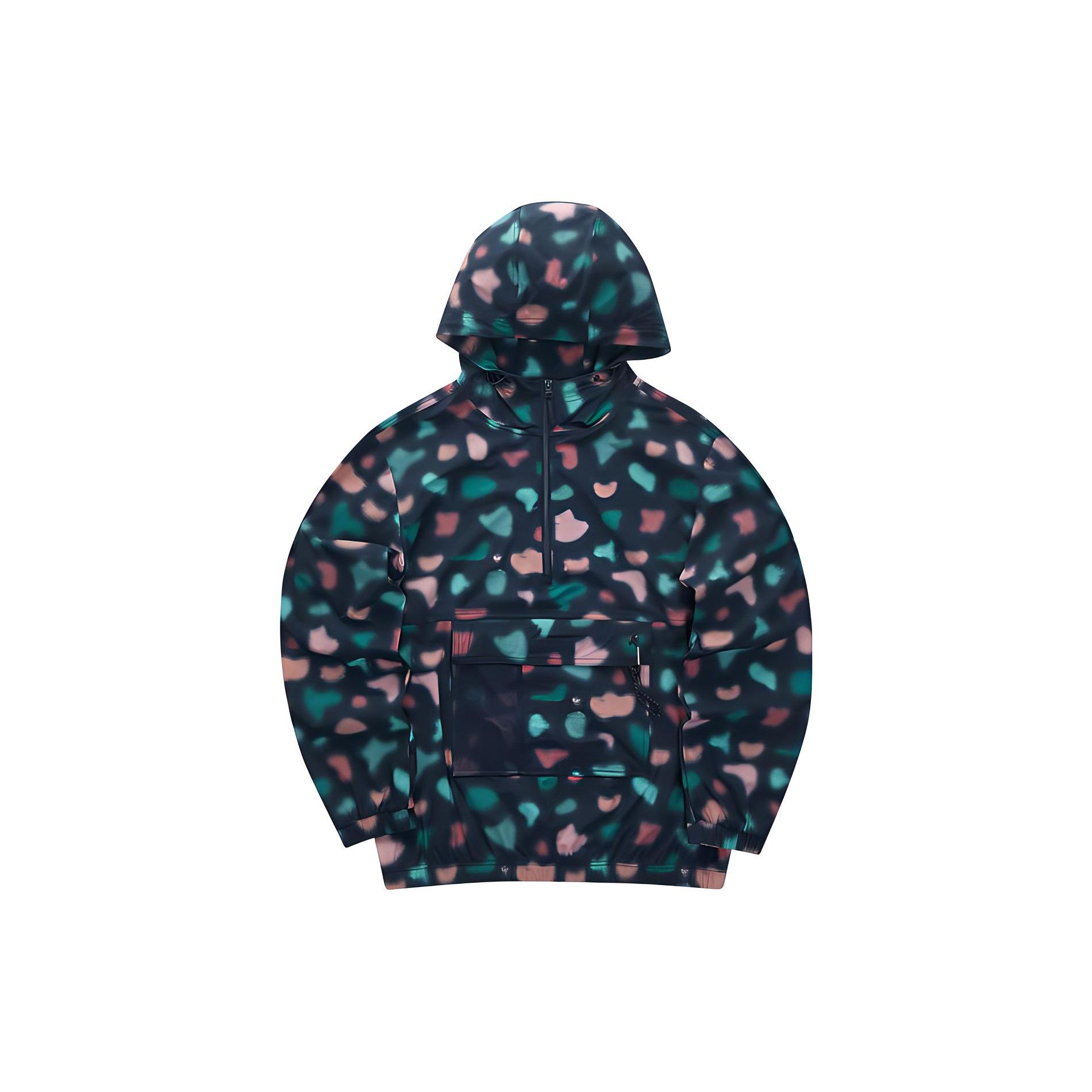 Skechers Stroll Series American Vintage Full Print Zipper Hooded Jacket Men jackets Blue Multicolor L323M037-035K M