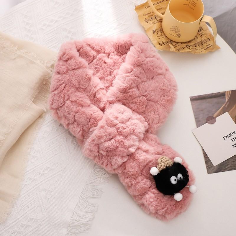 Soft Fleece Scarf Winter Warmth Cartoon Print Unisex Neck Wrap Cozy Comfortable Breathable Fashion Accessory