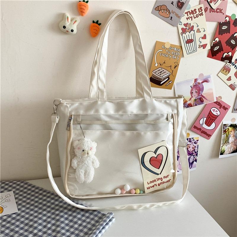 Nuova Borsa a Spalla Lunga Staccabile in Tela a Tracolla