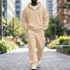 Ensemble de survêtement décontracté d'extérieur pour homme avec sweat à capuche zippé et pantalon cargo à taille élastique - Ensemble 2 pièces