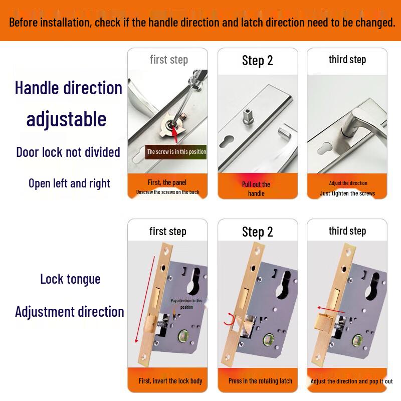 Universal Bedroom Wooden Door Lock