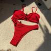 Ribbed High Cut Brazilian Bikini Female Swimsuit Two-Pieces Bikini Set Women Swimwear Padded Bathing Suit Bather Swim