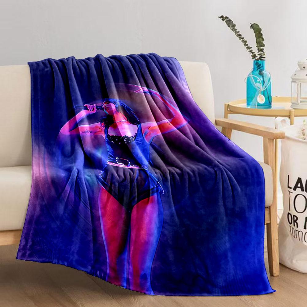 Singing Performer in Blue for all seasons blanket lunch break throw gift