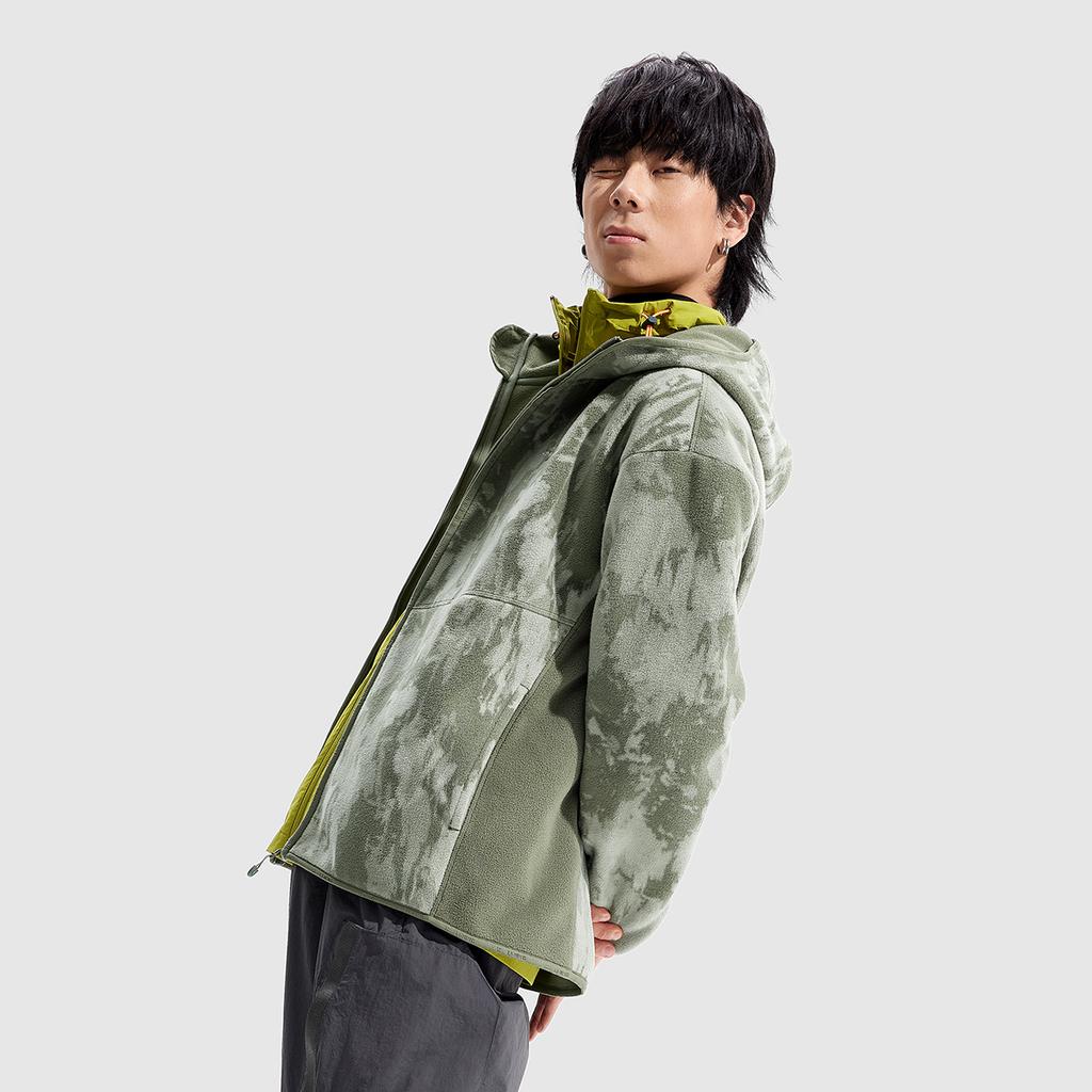 Li-Ning Fitness Series Infrared Warmth Anti-Static Outdoor Cycling Climbing Fitness Zip-Up Hooded Jacket Men Jackets Dark-Green AFDU963-7