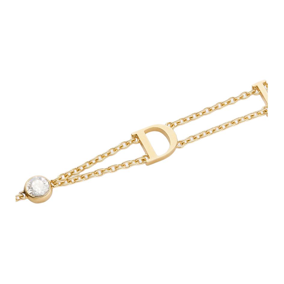 Dior Lobster Clasp Decorative Metal Crystal Necklace Women Necklace Gold N2778WOMCYD03S