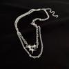 Simple High-Grade Mango Zircon Double-Layer Stacked Necklace, Must-Have Collarbone Chain For Female Tide Sweet And Cool Babes