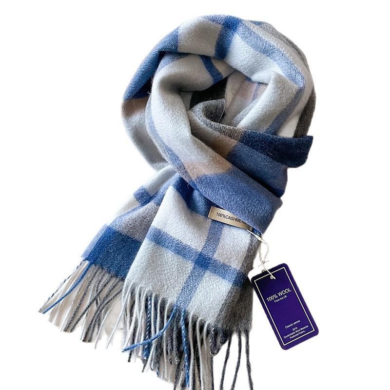Scottish Romantic Plaid Maillard Brown Coffee 111 Cashmere Scarf Women's Autumn and Winter Warm Couple Scarf