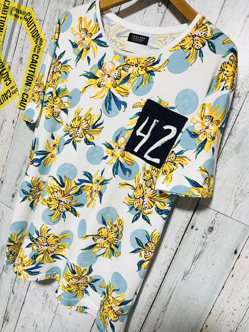 

[Б/У] Икебана Пион Арт / Футболка ZARA Сверх Ограниченного Выпуска с Цветочным Горошком и Принтом по Всей Поверхности, Размер XL, Редкая