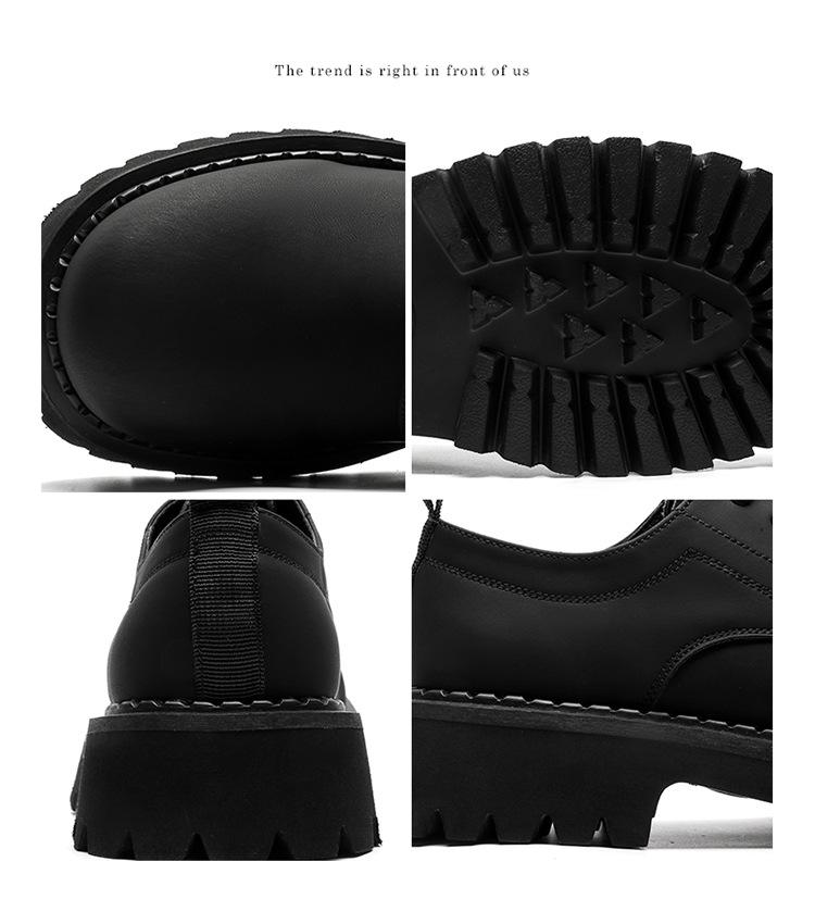 Pánské trendy boty na jaro 2024 v britském stylu, matné boty s nízkým svrškem zvyšující výšku