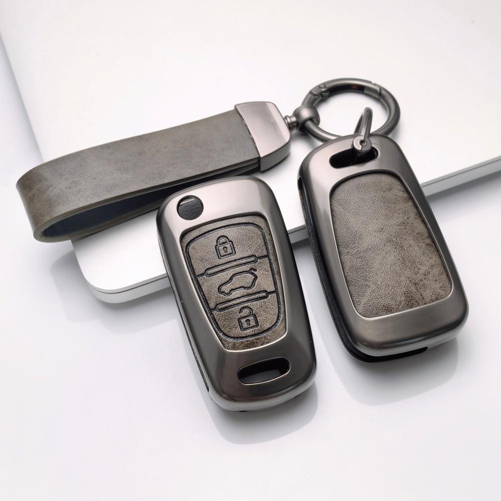 Zinc Alloy Leather Key Case Cover For Kia Soul Venga Picanto Rio Sorento Ceed Sportage For Hyundai i20 i30 Veloster ix20