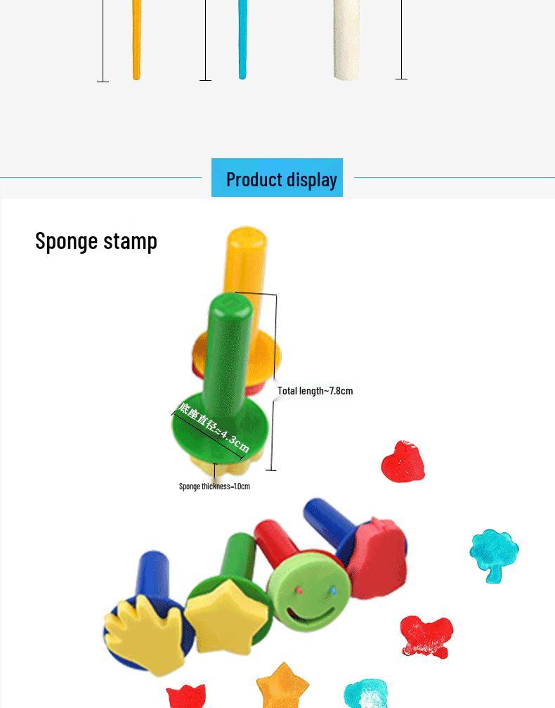 30-Piece Children's Art Sponge Stamp Set for DIY Early Education and Graffiti Painting