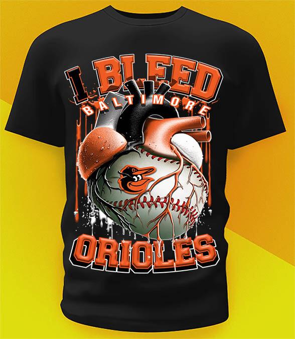 Baltimore Orioles Bleed Shirt Sizes!! Youth-6XL Unisex T-Shirt M