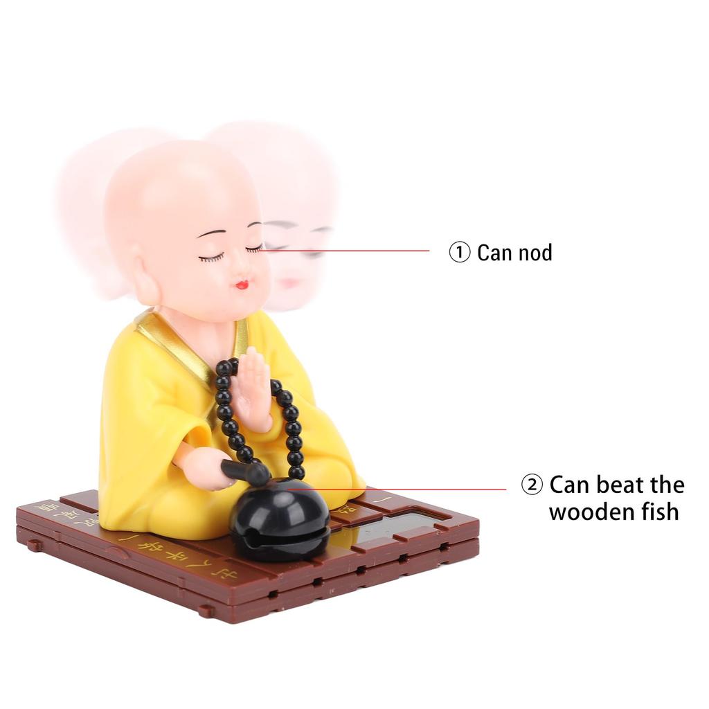 Little Monk Figurine, Solar Monk Figurine Sculpture, Little Monk Chanting Buddha Figurine Statue, Little