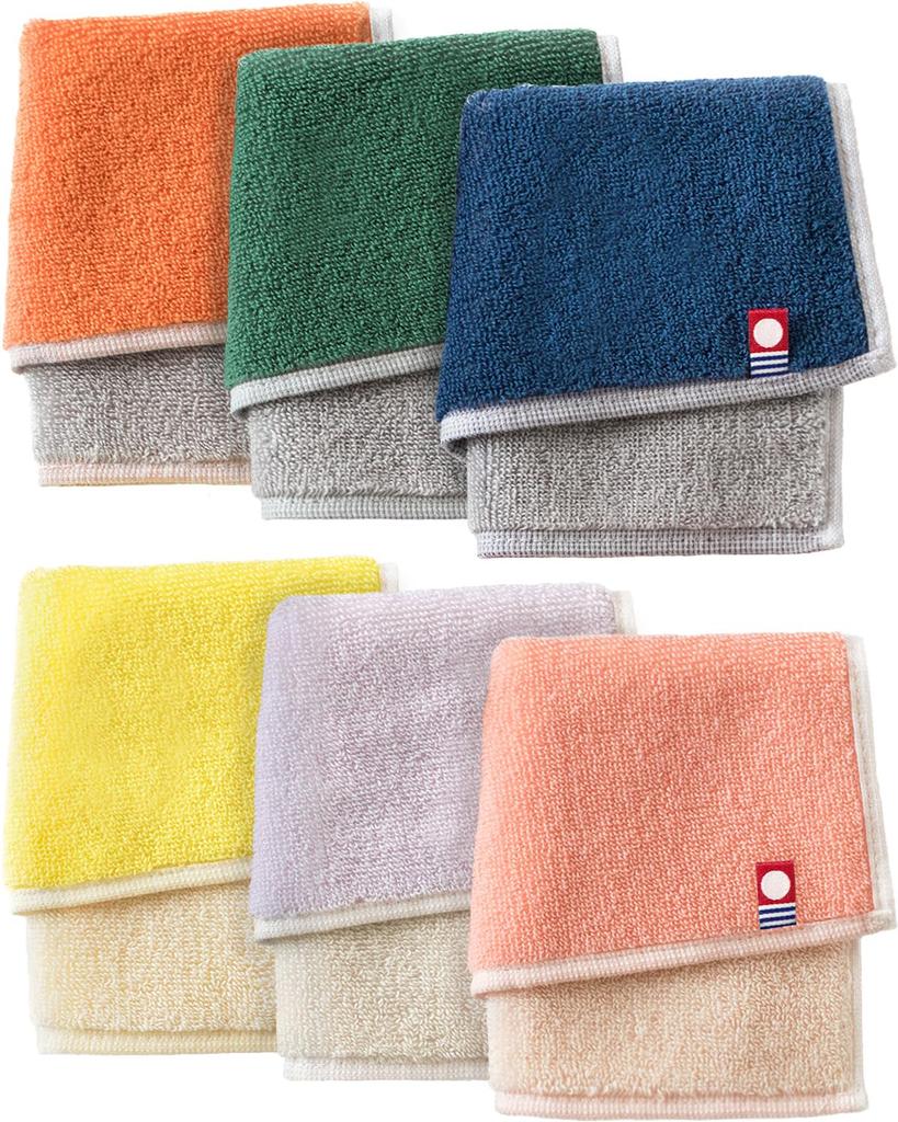Bloom Imabari Towel Certified Handkerchiefs, 6-Piece Set, Canvas Handkerchiefs, 100% Cotton, Compact, Made in Japan, for Men and Women (All Colors)
