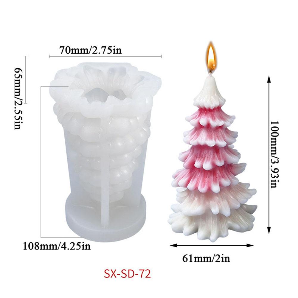 DIY Julgran Ljus Silikonformar Tall 3D-form För Handgjord Ljustillverkning Aromaterapi Gipsformar Julpyssel