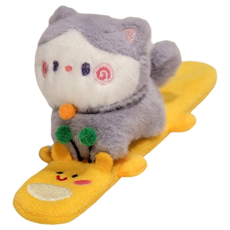 Capybara with Tangerine Plush Bracelet Fun Accessory for Children Kids Bracelet Cartoon Wristband Photo Props