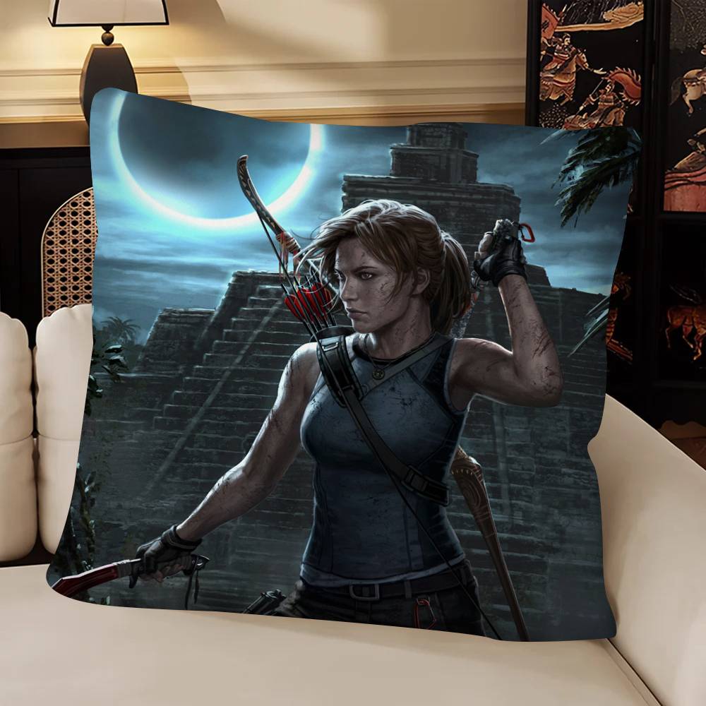 Game Tomb Raider Pillow Case Fashion Square Pillowcase Bedroom Sofa Room Ins Decoration Leisure