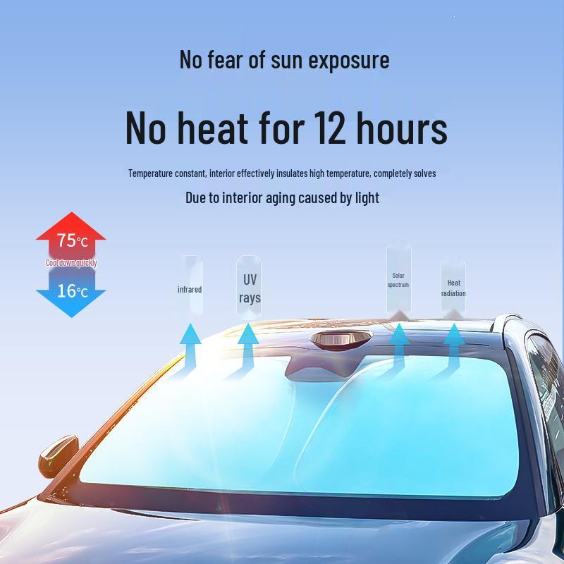 Summer Titanium Silver Sunshade: Windshield Heat Protection & Cooling Cover