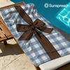 Classic Blue Gingham Brown Bow Quick Drying Bath Towel Microfiber Beach Towel Light Weight Swimming Camping Yoga Beach Out
