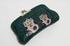 Hasegawa Cowhide Leather Clasp Made in Green Maneki-neko Yodogawa-dyed Archaic-dyed Wallet, Japan,