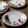 European & American Ceramic Christmas Dinner Plate - Creative Underglaze Decorative Round Dessert Plate