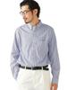 Beams Plus Men's Long Sleeve Button-Down Shirt, Cotton Broadcloth with London Stripe, Navy, Size M, 38110016139