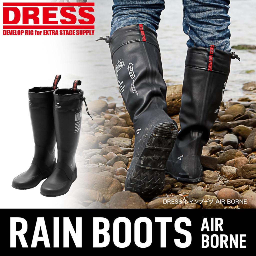 Dress Airborne Rain Boots Fishing Wading Marine Fully for Mountain Streams and Rocky Shores [25cm] Black, Boots, Boots, Boots, Waterproof,