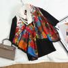 Sun-proof Silk Scarf Double Sides Large Scarves Elegant Sunscreen Shawl  Women