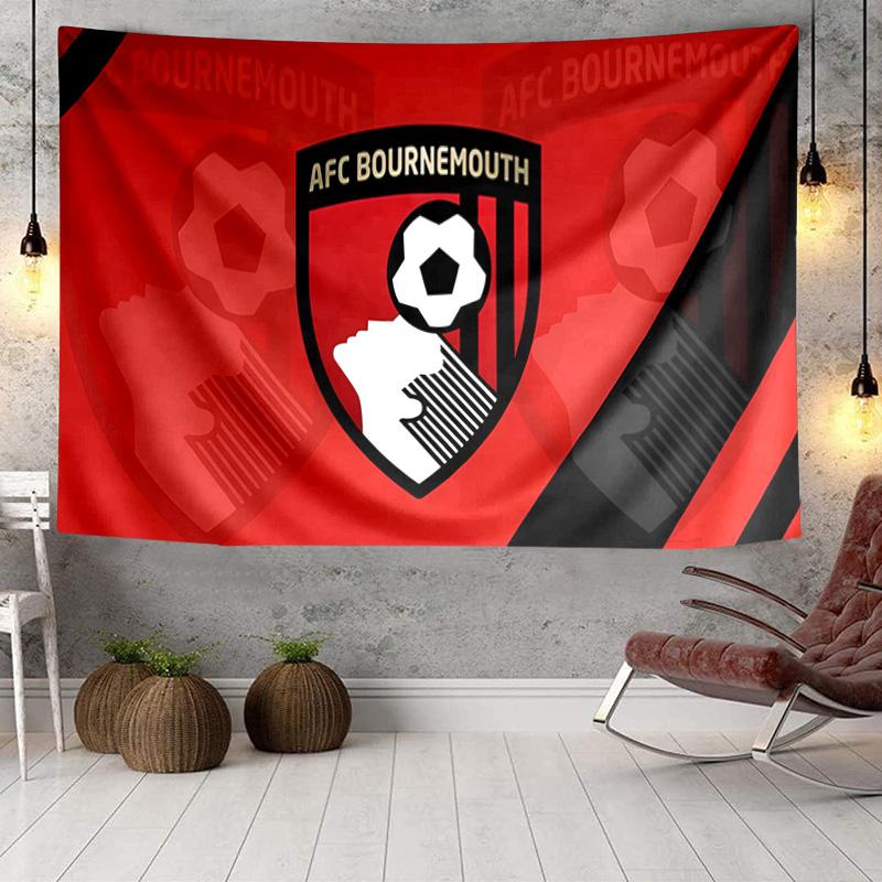 1PC Bournemouth Football Club Crest Tapestry Hanging for Bedroom,Livingroom, Playroom,Decor Art Room Wall Tapestry Holiday and Birthday Gifts