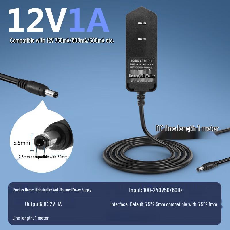 Gangwo 12V 1A Universal Power Adapter