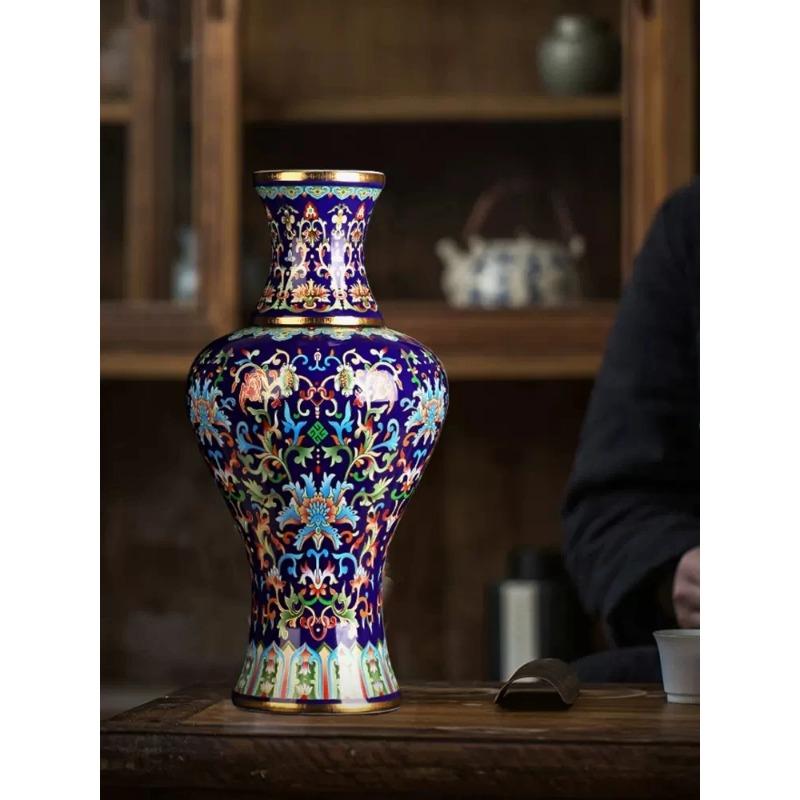 37cm Jingdezhen Ceramic Antique Enamel Colored Vase Flower Arrangement Chinese Style Home, Living Room, Decoration and Ornaments