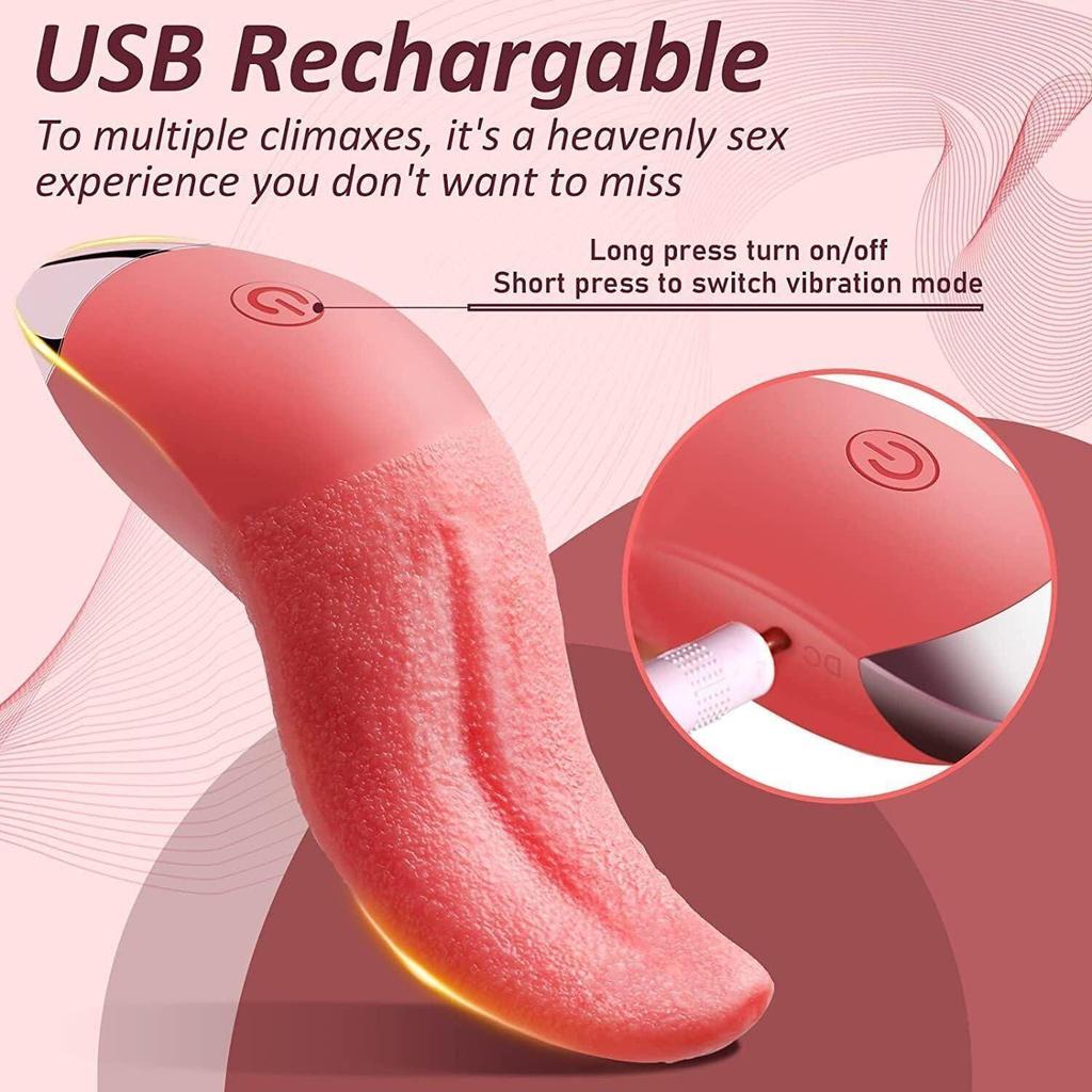 Realistic Clitoral Licking & Warming Vibrator: G-Spot Orgasming Adult Toy for Women