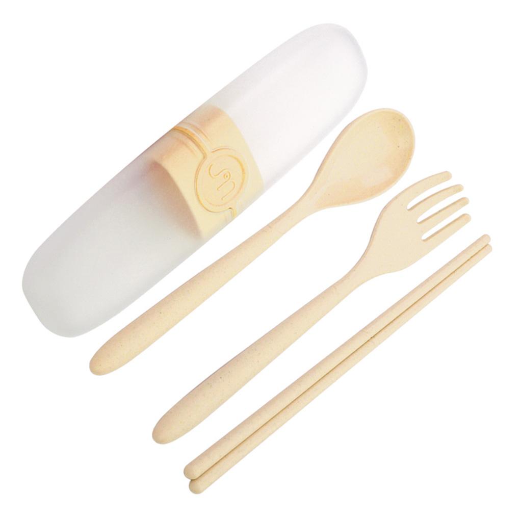 Spoon Fork Chopsticks Portable Cutlery Set Kit Outdoor Travel Camping Pouch