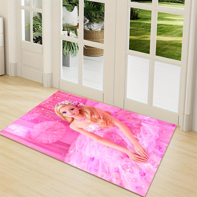 Pink Princess Fantasy Carpet Rug Soft Washable Antislip Home Living Room Sofa Mats Personalized Christmas Rug