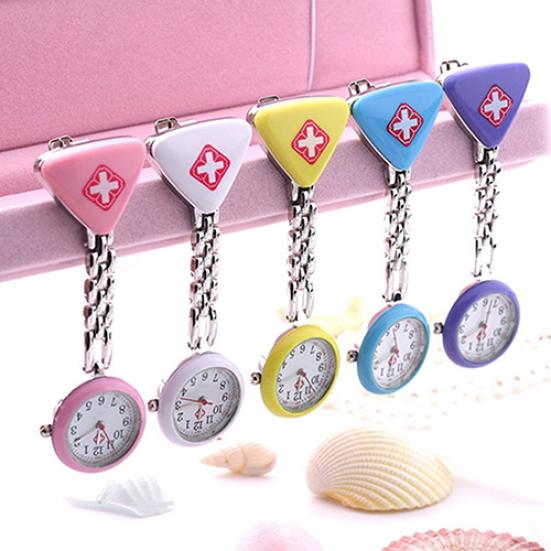 Women's Butterfly Smile Face Quartz Clip-On Brooch Nurse Hanging Pocket Watch