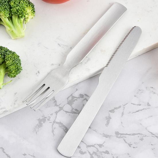 Stainless Steel Tableware Set 3-in-1 Knife Fork Spoon Foldable Student Dormitory Utensils Portable Office Lunch Cutlery Set for Camping Travel