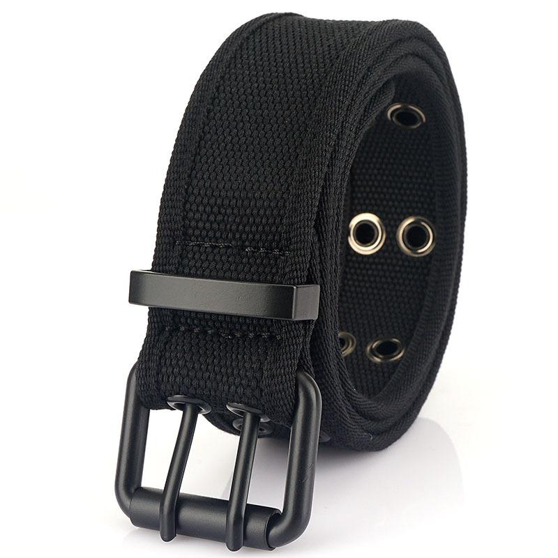 New Men'S Commuting Belt With Automatic Buckle Nylon Waistband, Outdoor Leisure Versatile Double-Layer Thick Belt