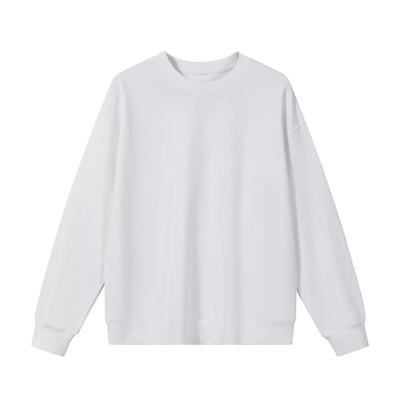 Herrhuvtröja med lös passform, 350g frottébomull, sänkta axlar, rund halsringning och broderad logotyp