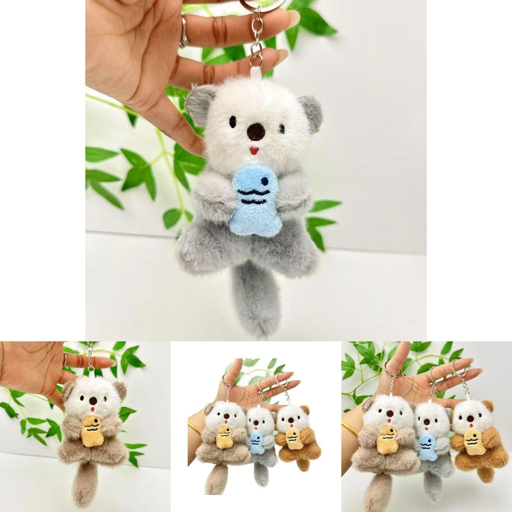 Otter Plush Keychain Soft Short Plush Toy For Bag Decoration And Keys