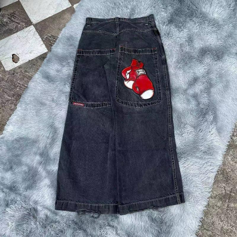 

Весна Лето Новый американский Hipop Streetwear Прямые джинсы из денима Свободный крой Широкие брюки Повседневная мода Мужчины Женщины S белый