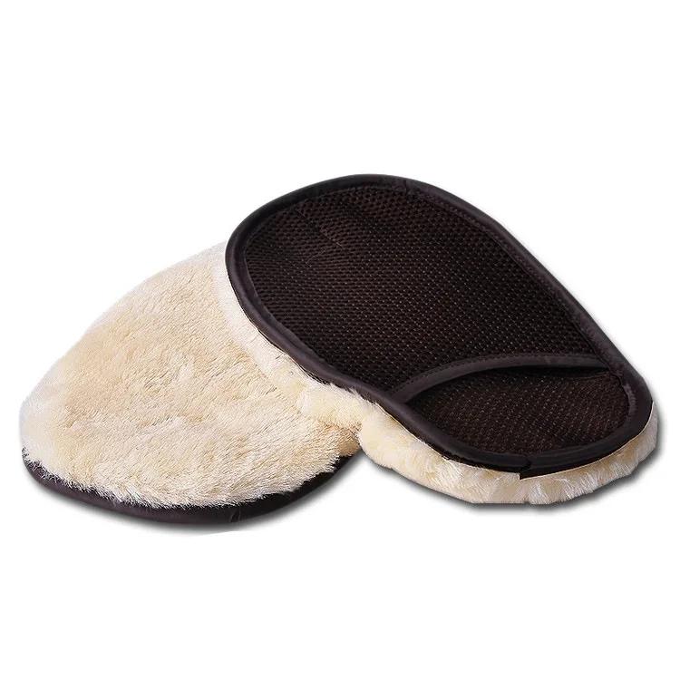 1/2Pcs Microfiber Car Cleaning Gloves Soft Wool Velvet Paint Wiping Cloth Waxing Thickening Car Beauty Wiping Gloves Cleaning