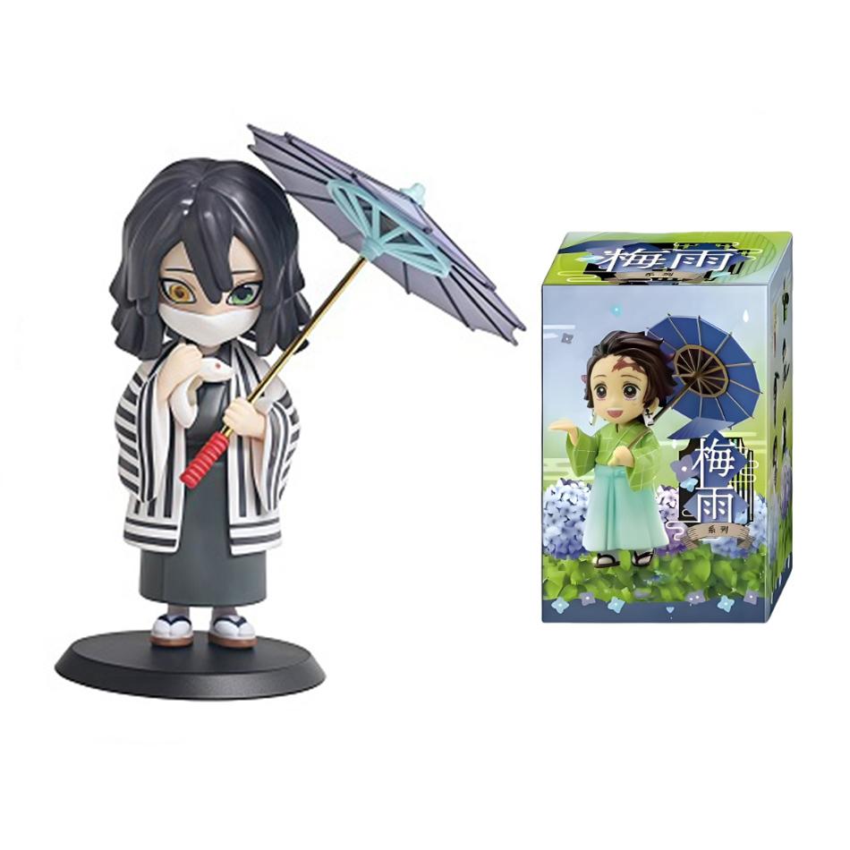 Demon Slayer blind box Plum Rain Series anime figure Tanjiro Kamado Nezuko Action Model Pvc Desktop Ornament Collection Toy Gift