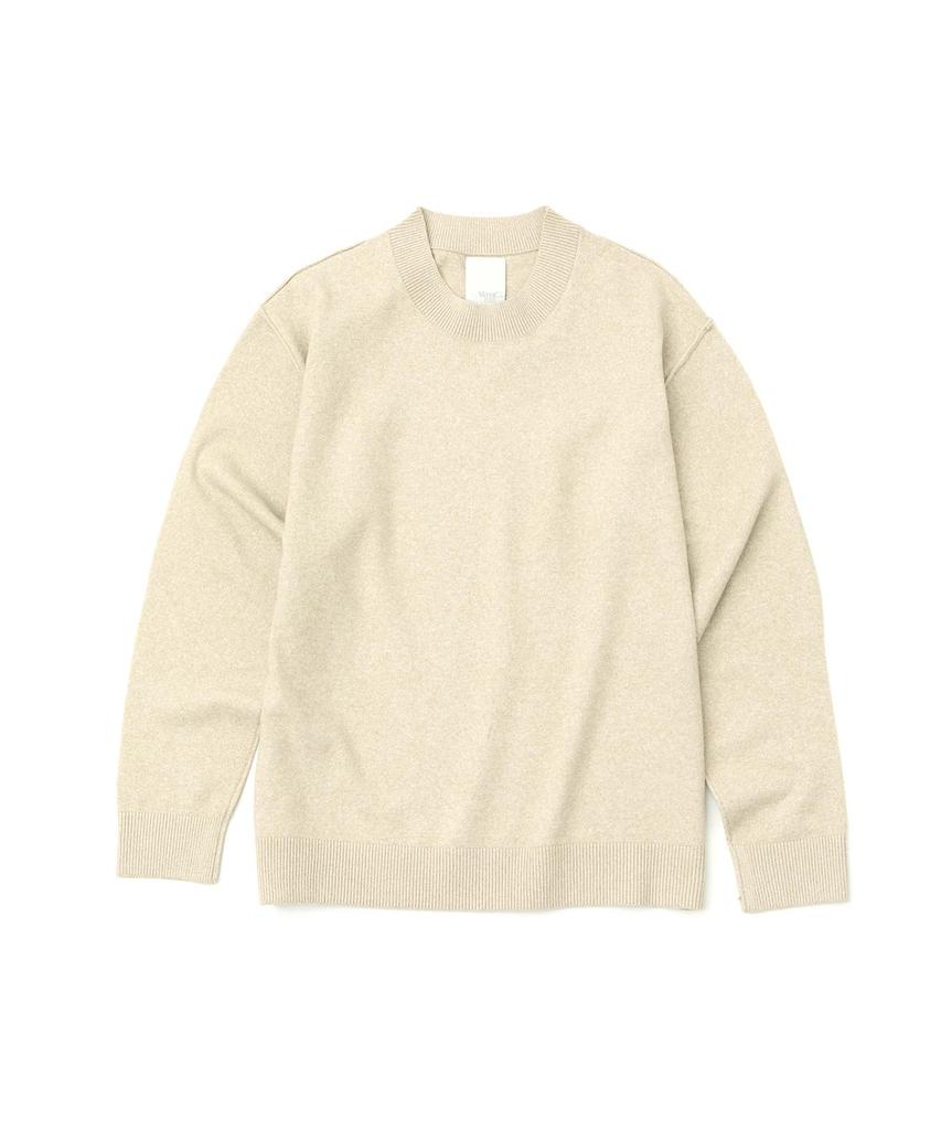 WMC Minimal Semi Mock Neck Knit_Beige