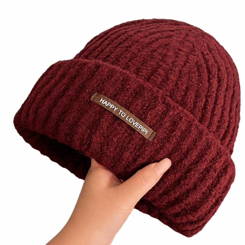 Thick Warm Knitted Beanie Hat Polyester Earflap Casual Beanie Hat Slouchy Beanie Hat Women Use