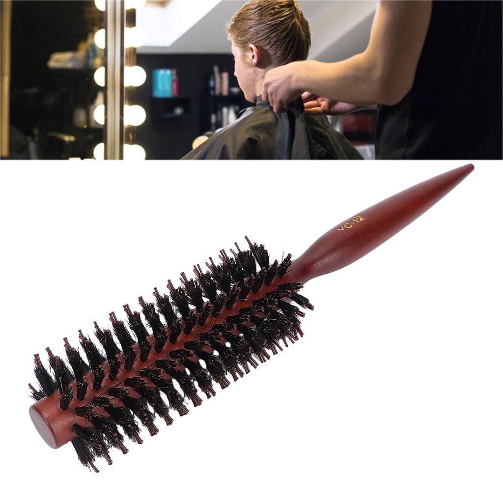 Round Styling Hair Brush Salon Use Curling Roller Hairbrush with Pointed Tail HandleVertical Lines