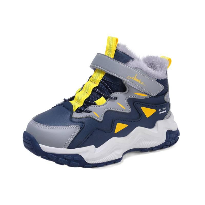 Boys shoes children's cotton shoes winter 2025 new velvet thickened large cotton medium and older children's warm boots sports shoes