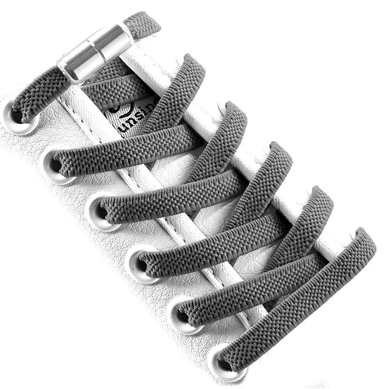 New Flat Elastic Shoelaces Round Capsule Metal Lock Man and Woman Universal No Tie Shoelaces Suitable for All Shoes Lazy Laces