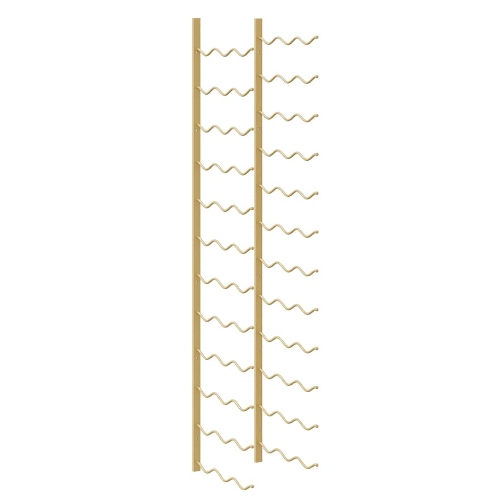 vidaXL Wall Mounted Wine Rack for 36 Bottles Golden Iron