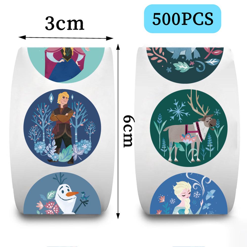 500 Frozen Cartoon Character Waterproof Roll Stickers - Self-Adhesive & Sealing